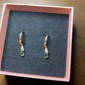 Vintage 10k gold Peridot and Diamond Earrings